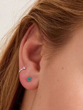 Ania Haie Sterling Silver Tidal Turquoise Double Stud Earrings